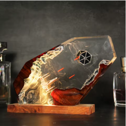 Space craft resin lamp