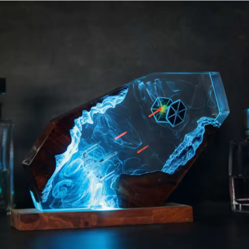 Space craft resin lamp