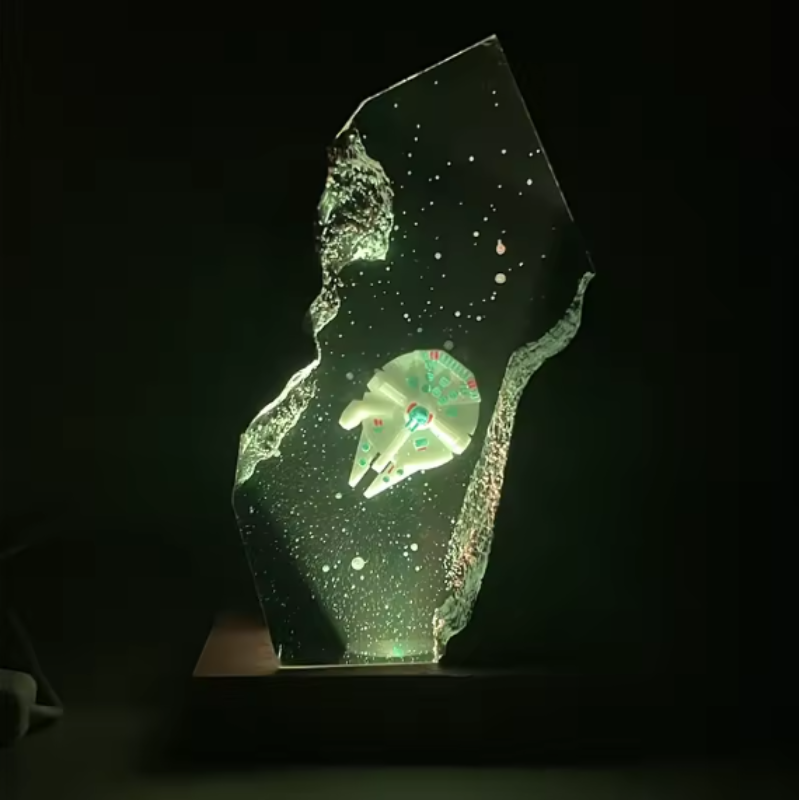 Space ship resin lamp