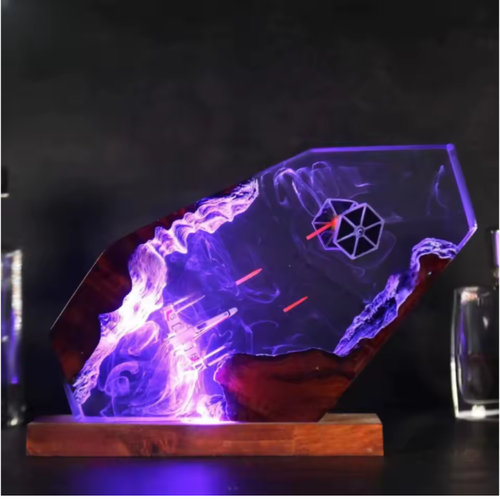 Space craft resin lamp