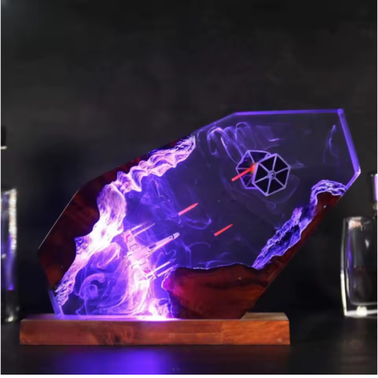 Space craft resin lamp